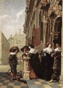 DELEN, Dirck van Conversation outside a Castle gfh oil on canvas